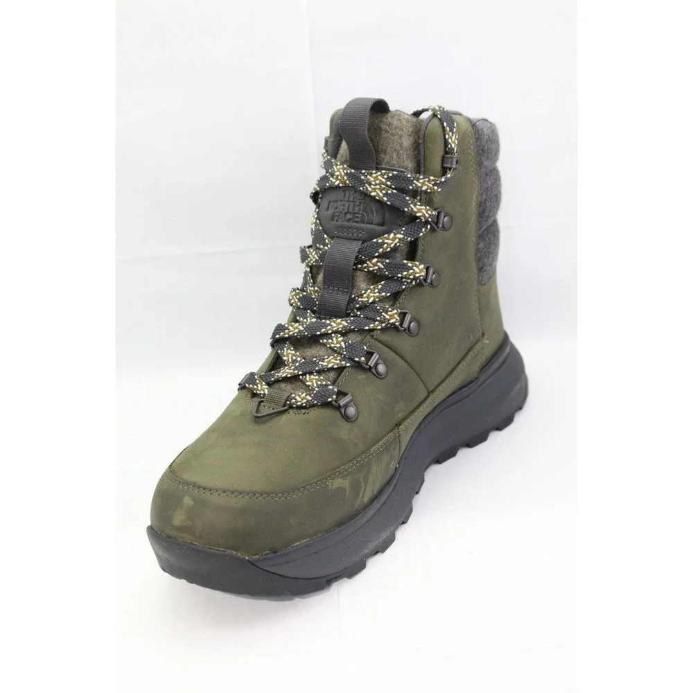 The North Face Bergen Leather Waterproof Winter Boots Men's 10.5 New Taupe Green